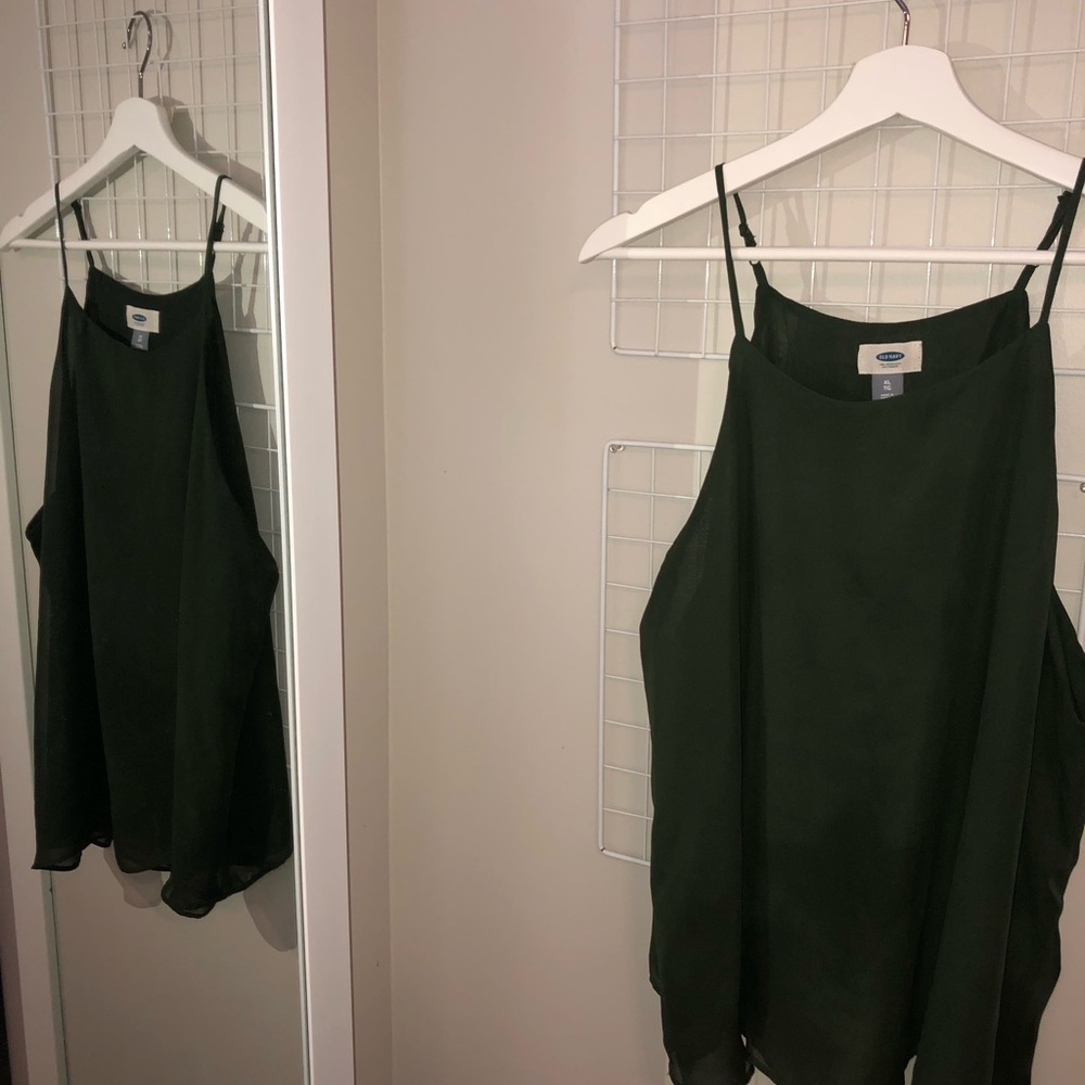 Dark Emerald Green Chiffon Tank